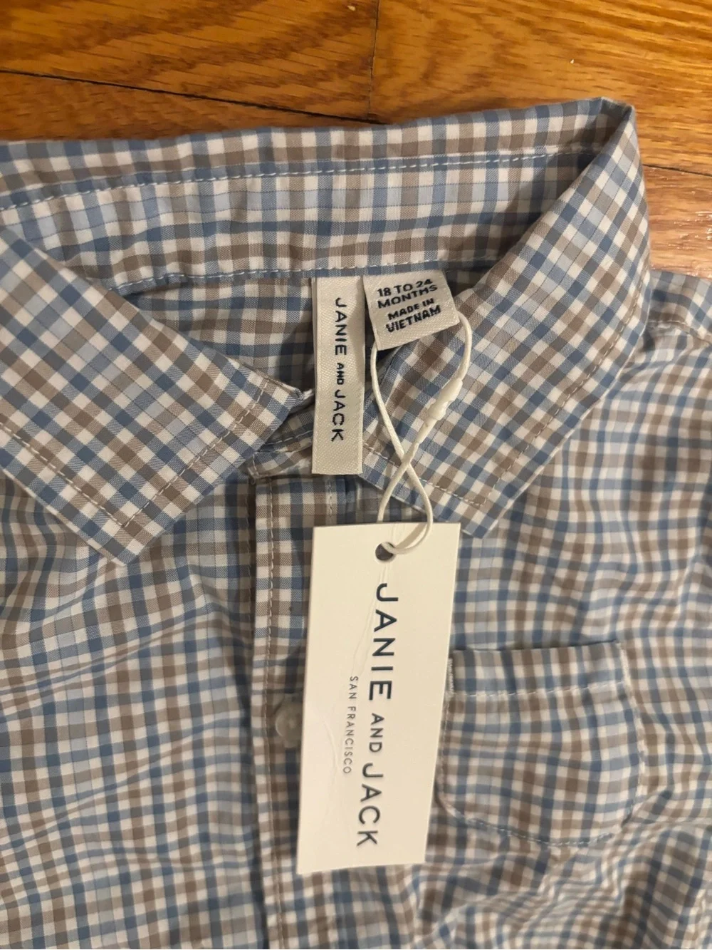 Janie and Jack Blue & White Gingham Button-Front One-Piece